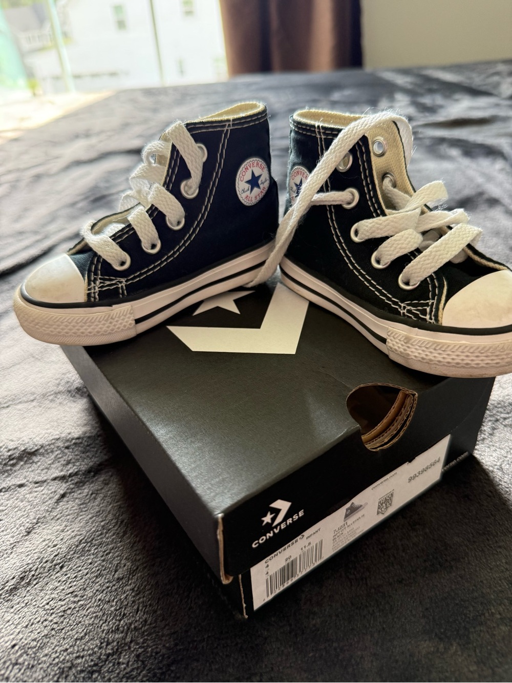 Converse Kids Black & White High-Top Sneakers - Picture 5 of 6